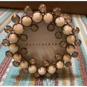 Pottery Barn‎ Jeweled Mini Picture Frame Round 2.5 Inch NEW Shabby Chic Boho